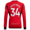 Camisola Manchester United Van De Beek 34 Manga Comprida Homen Equipamento 1ª 23/24